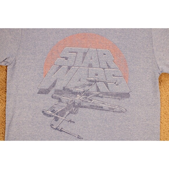 Mad Engine Star Wars X-Wing Retro Vintage Logo Graphic T-Shirt (YL) Light Blue - Picture 2 of 6